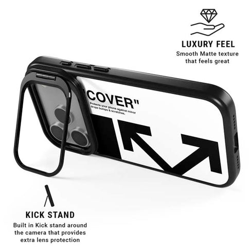 Black and White Arrows iPhone 17 Pro Max Kickstand Case