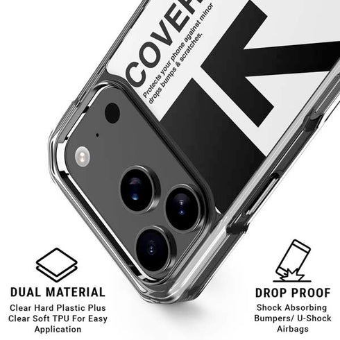 Black and White Arrows iPhone 18 Pro Clear Case