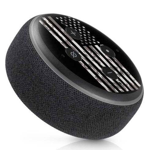 Black and White Camo American Flag Amazon Echo Dot Skin