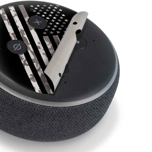 Black and White Camo American Flag Amazon Echo Dot Skin