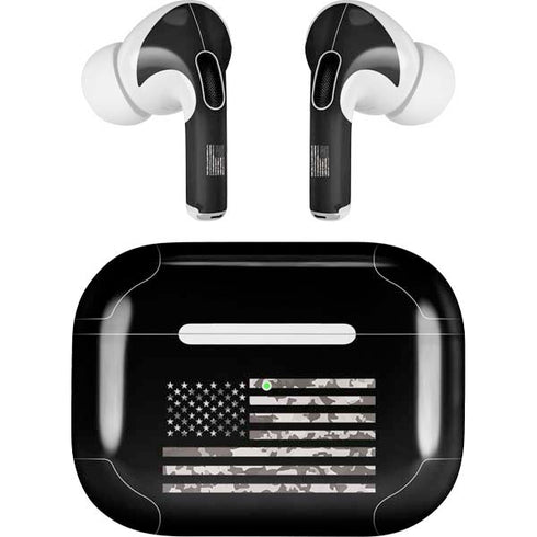 Black and White Camo American Flag Apple AirPods Pro Skin