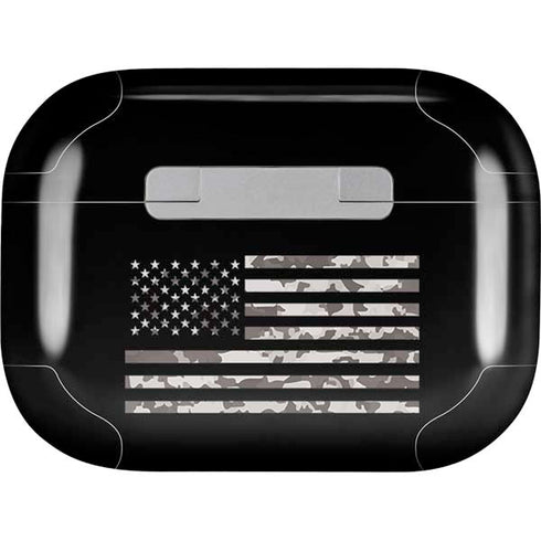 Black and White Camo American Flag Apple AirPods Pro Skin