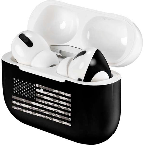 Black and White Camo American Flag Apple AirPods Pro Skin