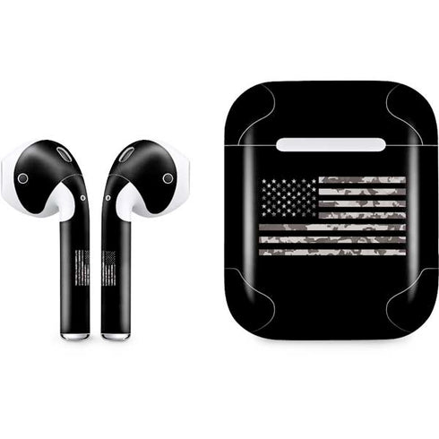 Black and White Camo American Flag Apple AirPods Skin
