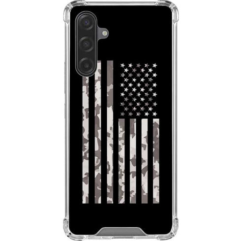 Black and White Camo American Flag Galaxy A17 Clear Case