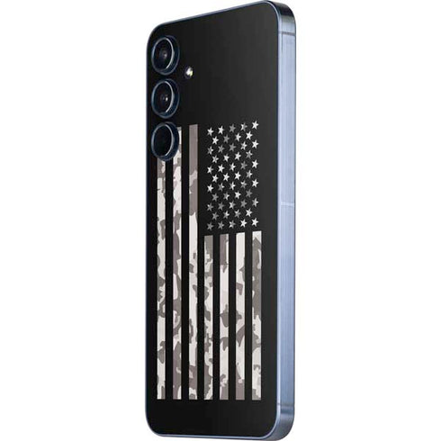 Black and White Camo American Flag Galaxy A35 5G Skin