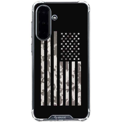 Black and White Camo American Flag Galaxy A36 5G Clear Case