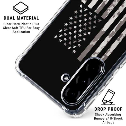 Black and White Camo American Flag Galaxy A36 5G Clear Case
