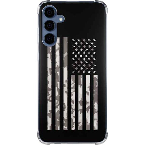 Black and White Camo American Flag Galaxy A55 5G Clear Case