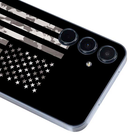 Black and White Camo American Flag Galaxy A55 5G Skin