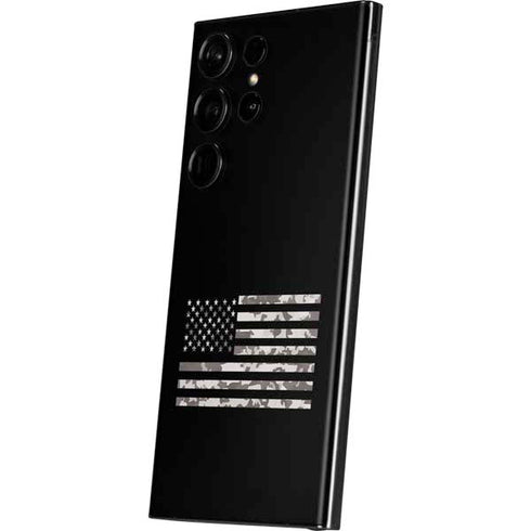 Black and White Camo American Flag Galaxy Skins