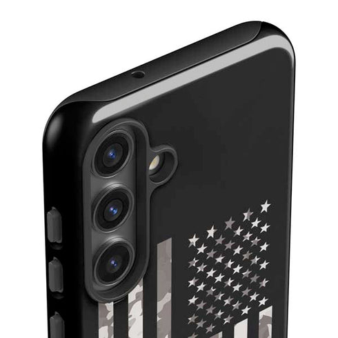 Black and White Camo American Flag Galaxy S25 Plus Impact Case