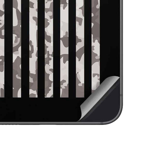 Black and White Camo American Flag Galaxy S25 Plus Skin