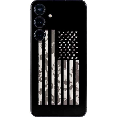 Black and White Camo American Flag Galaxy S25 Skin