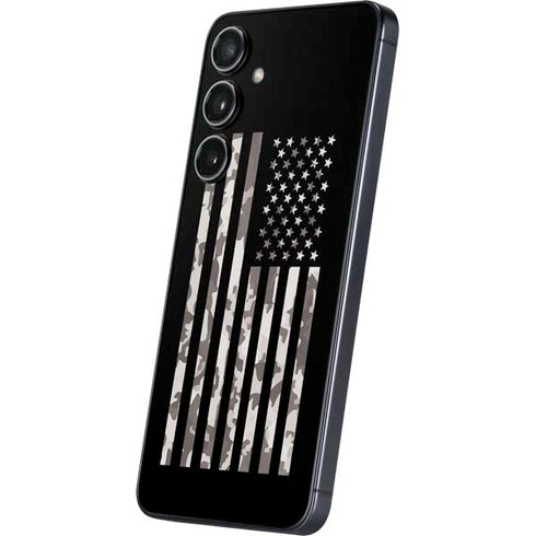 Black and White Camo American Flag Galaxy S25 Skin