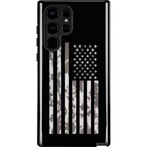 Black and White Camo American Flag Galaxy Cases
