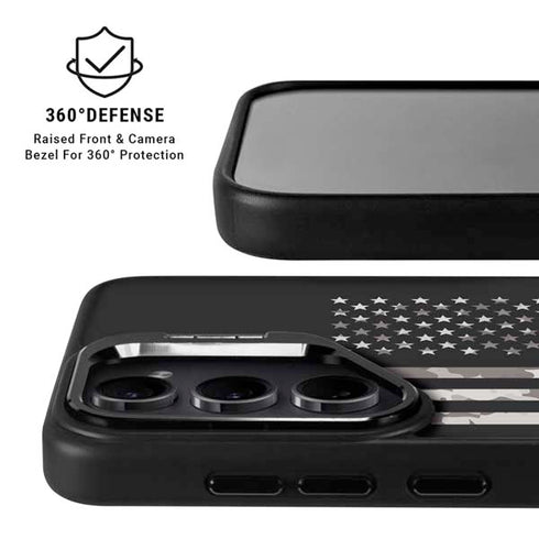 Black and White Camo American Flag Galaxy S24 Ultra Kickstand Case