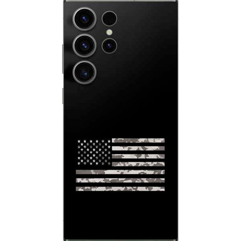 Black and White Camo American Flag Galaxy S25 Ultra Skin