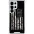 Black and White Camo American Flag Galaxy S25 Ultra Clear Case