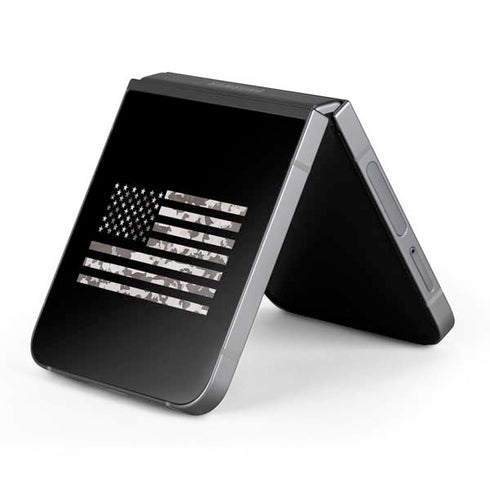 Black and White Camo American Flag Galaxy Z Flip6 Skin