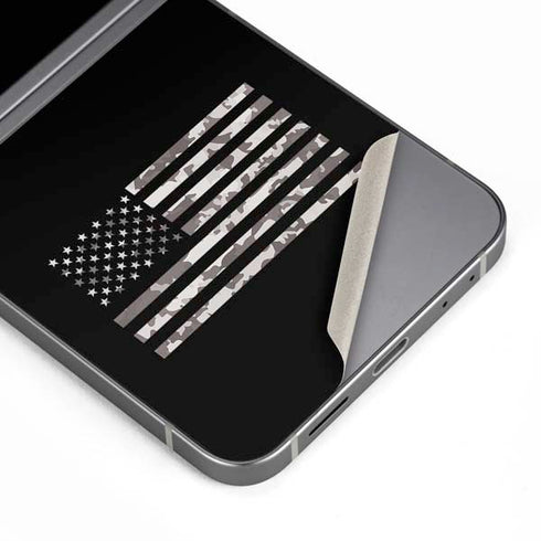 Black and White Camo American Flag Galaxy Z Flip6 Skin