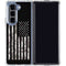 Black and White Camo American Flag Galaxy Z Fold5 5G Clear Case