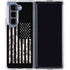 Black and White Camo American Flag Galaxy Z Fold5 5G Clear Case
