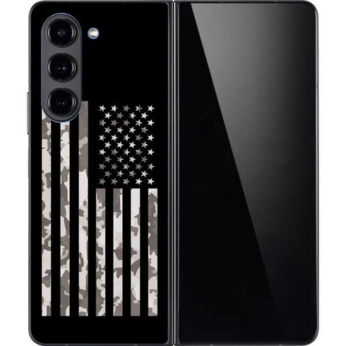 Black and White Camo American Flag Galaxy Z Fold5 5G Skin