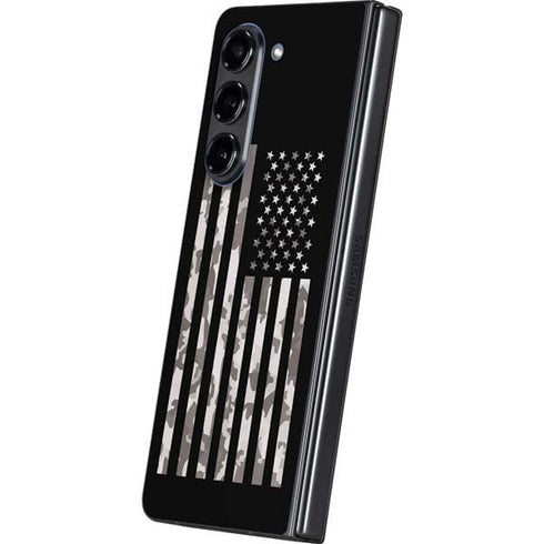Black and White Camo American Flag Galaxy Z Fold5 5G Skin
