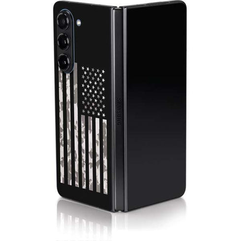 Black and White Camo American Flag Galaxy Z Fold5 5G Skin