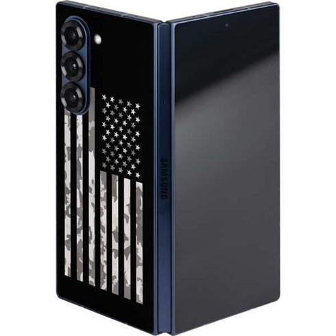Black and White Camo American Flag Galaxy Z Fold6 Skin