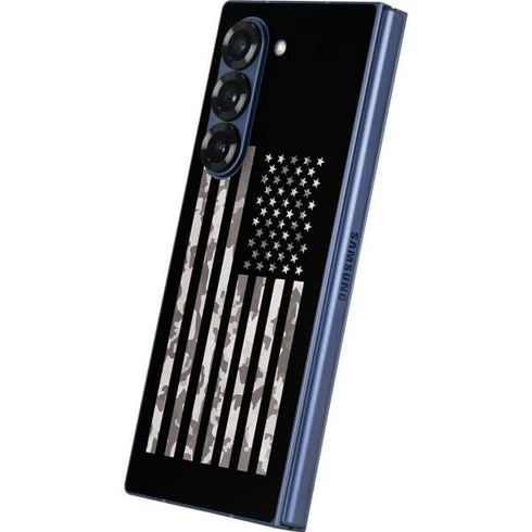 Black and White Camo American Flag Galaxy Z Fold6 Skin