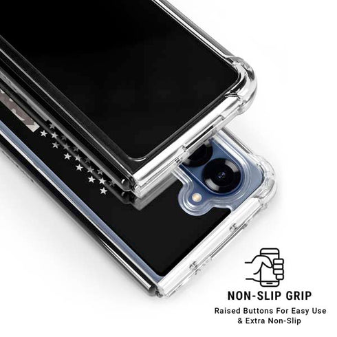 Black and White Camo American Flag Galaxy Z Fold7 Clear Case
