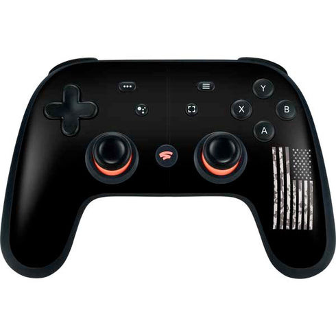 Black and White Camo American Flag Google Stadia Controller Skin