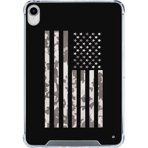 Black and White Camo American Flag iPad 11th Gen (2025) Clear Case