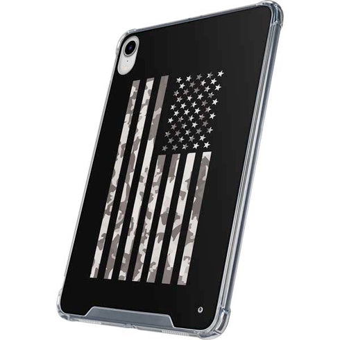 Black and White Camo American Flag iPad 11th Gen (2025) Clear Case