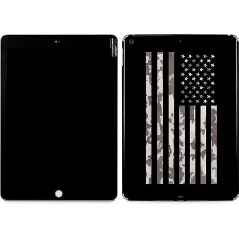 Black and White Camo American Flag Apple iPad Skin
