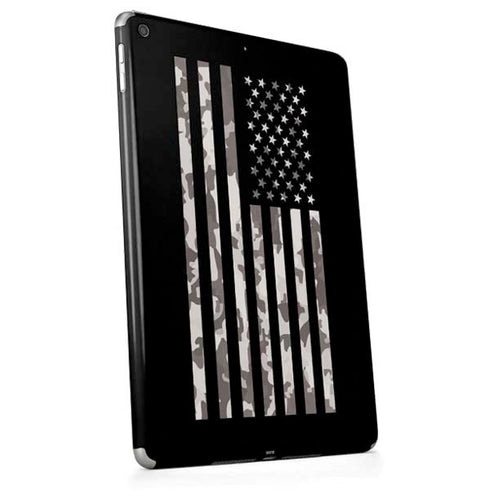 Black and White Camo American Flag Apple iPad Skin