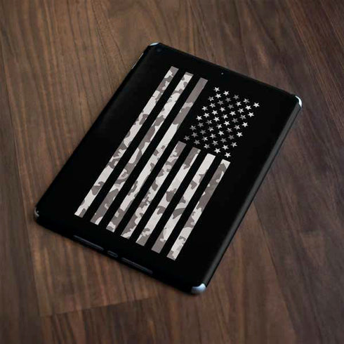 Black and White Camo American Flag Apple iPad Skin