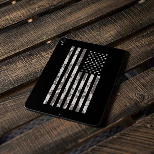 Black and White Camo American Flag Apple iPad Pro Skin