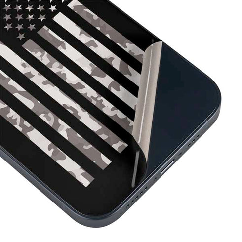 Black and White Camo American Flag iPhone Skins