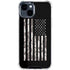 Black and White Camo American Flag iPhone 15 Clear Case