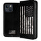Black and White Camo American Flag iPhone 15 Plus Folio Case
