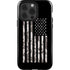 Black and White Camo American Flag iPhone 15 Pro Impact Case
