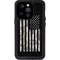 Black and White Camo American Flag iPhone 15 Pro Waterproof Case