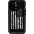 Black and White Camo American Flag iPhone 15 Pro Waterproof Case