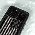 Black and White Camo American Flag iPhone 15 Pro Waterproof Case