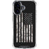 Black and White Camo American Flag iPhone 16 Plus Clear Case