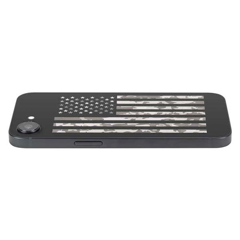 Black and White Camo American Flag iPhone 16e Skin