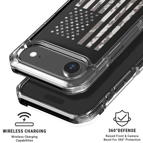 Black and White Camo American Flag iPhone 17 Air Clear Case